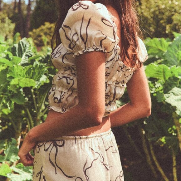 Zara Cream and Black Wide Leg Pants & Top Set - Picture 2 of 11